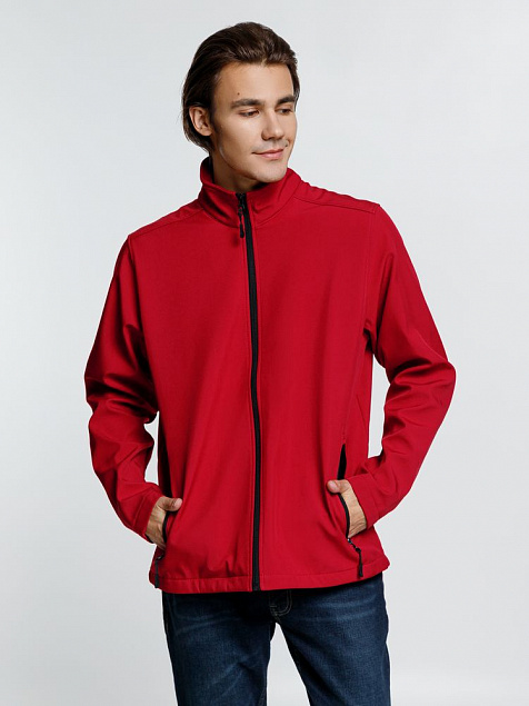 Куртка софтшелл мужская RACE MEN красная с логотипом в Астрахани заказать по выгодной цене в кибермаркете AvroraStore