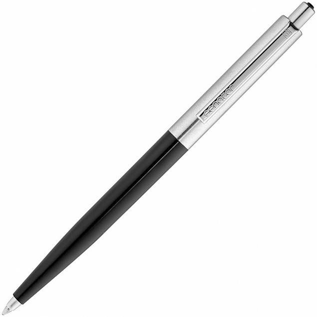 Ручка шариковая Senator Point Metal, черная с логотипом в Астрахани заказать по выгодной цене в кибермаркете AvroraStore