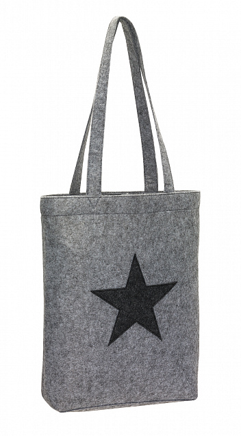Сумка-шоппер STAR DUST из фетра, серая с логотипом в Астрахани заказать по выгодной цене в кибермаркете AvroraStore