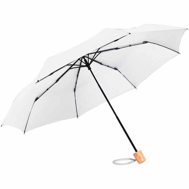 Зонт складной OkoBrella, белый с логотипом в Астрахани заказать по выгодной цене в кибермаркете AvroraStore