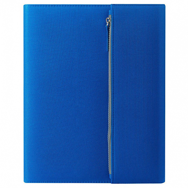 Папка А4  "PATRIX"  с блокнотом и карманом  на молнии, синяя, полиэстер 600D с логотипом в Астрахани заказать по выгодной цене в кибермаркете AvroraStore