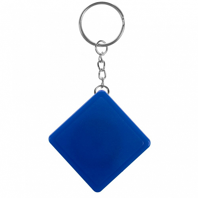 Брелок с рулеткой Square ver.2, синий с логотипом в Астрахани заказать по выгодной цене в кибермаркете AvroraStore