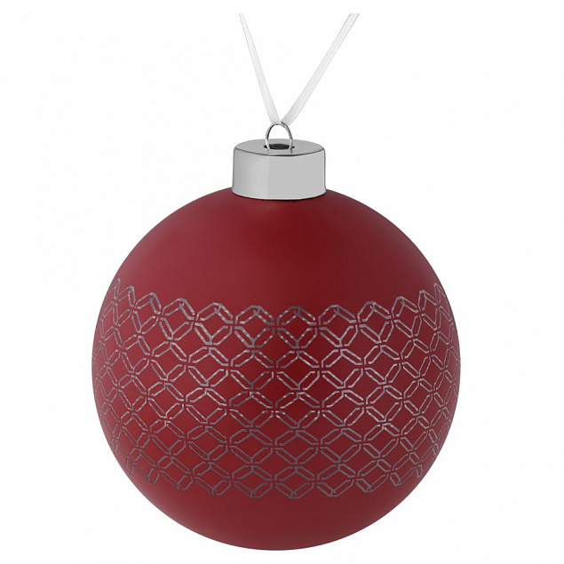 Елочный шар Queen, 10 см, красный с логотипом в Астрахани заказать по выгодной цене в кибермаркете AvroraStore
