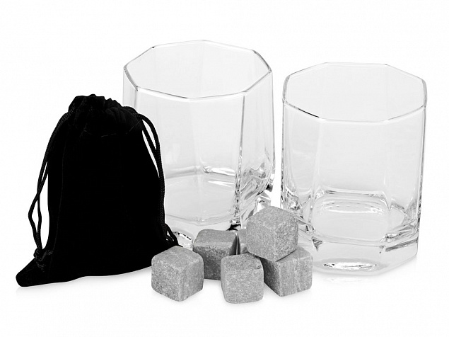 Набор для виски: 2 бокала, 6 камней, мешочек, коробка с логотипом в Астрахани заказать по выгодной цене в кибермаркете AvroraStore