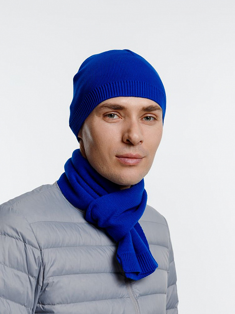 Шарф Siver, синий с логотипом в Астрахани заказать по выгодной цене в кибермаркете AvroraStore