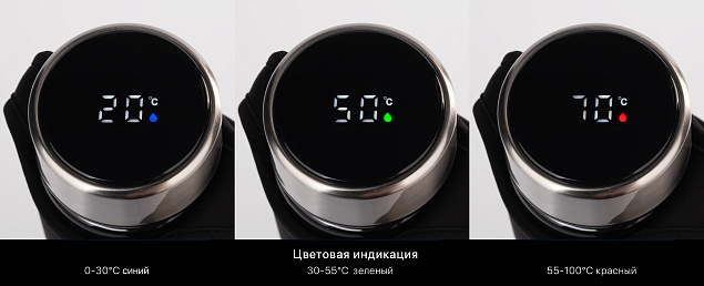 Заварочный термос "Остин" 320 мл с индикацией температуры, в чехле с логотипом в Астрахани заказать по выгодной цене в кибермаркете AvroraStore