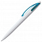 Ручка шариковая Bento, белая с голубым с логотипом в Астрахани заказать по выгодной цене в кибермаркете AvroraStore