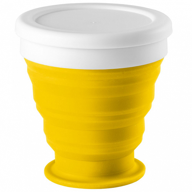 Складной стакан Astrada, желтый с логотипом в Астрахани заказать по выгодной цене в кибермаркете AvroraStore