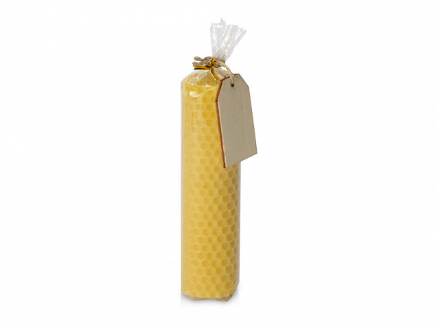 Свеча из вощины 3,5 х 12,5 см с деревянным ярлыком, желтый с логотипом в Астрахани заказать по выгодной цене в кибермаркете AvroraStore