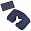 Подушка надувная дорожная в футляре; синий;  с логотипом в Астрахани заказать по выгодной цене в кибермаркете AvroraStore