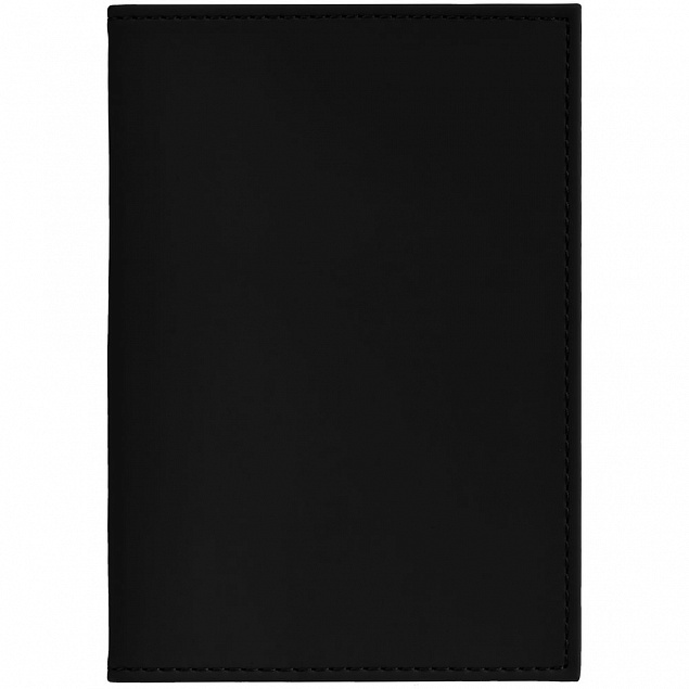 Обложка для паспорта Shall, черная с логотипом в Астрахани заказать по выгодной цене в кибермаркете AvroraStore
