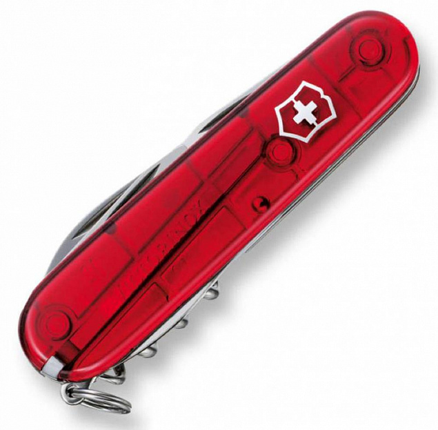Офицерский нож Spartan 91, прозрачный красный с логотипом в Астрахани заказать по выгодной цене в кибермаркете AvroraStore