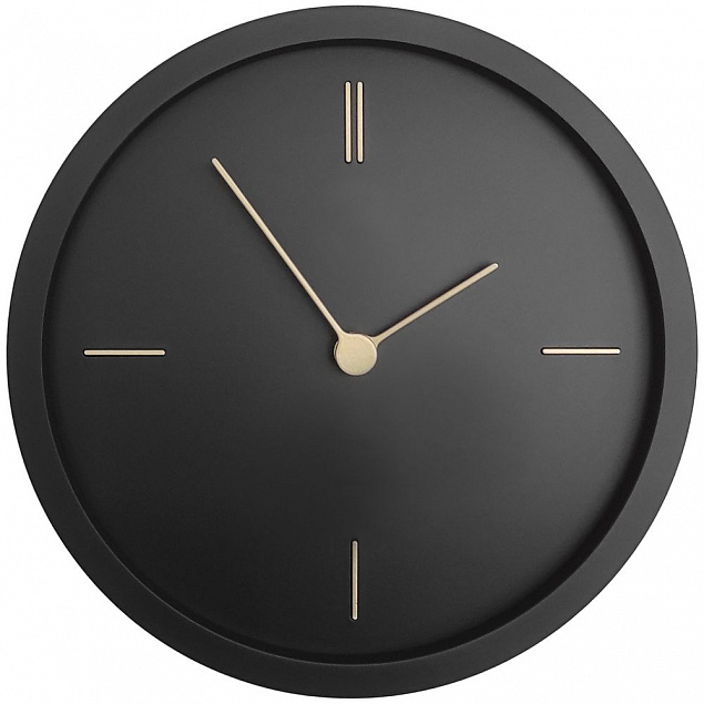 Часы настенные Bronco Thelma, черные с логотипом в Астрахани заказать по выгодной цене в кибермаркете AvroraStore