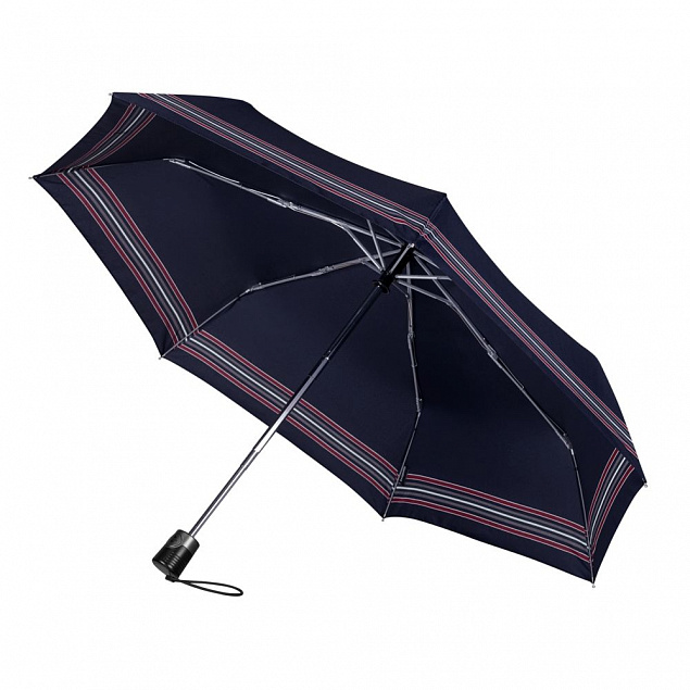 Складной зонт TAKE IT DUO, синий в полоску с логотипом в Астрахани заказать по выгодной цене в кибермаркете AvroraStore
