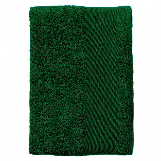 Полотенце махровое Island Large, темно-зеленое с логотипом в Астрахани заказать по выгодной цене в кибермаркете AvroraStore