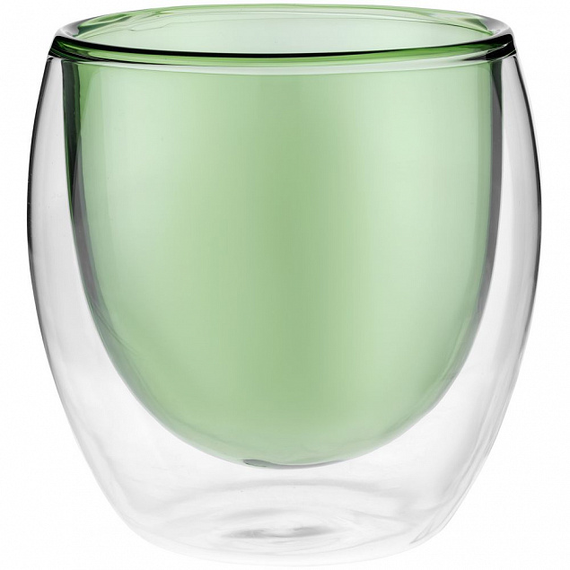 Стакан с двойными стенками Glass Bubble, зеленый с логотипом в Астрахани заказать по выгодной цене в кибермаркете AvroraStore