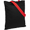 Холщовая сумка BrighTone, черная с красными ручками с логотипом в Астрахани заказать по выгодной цене в кибермаркете AvroraStore