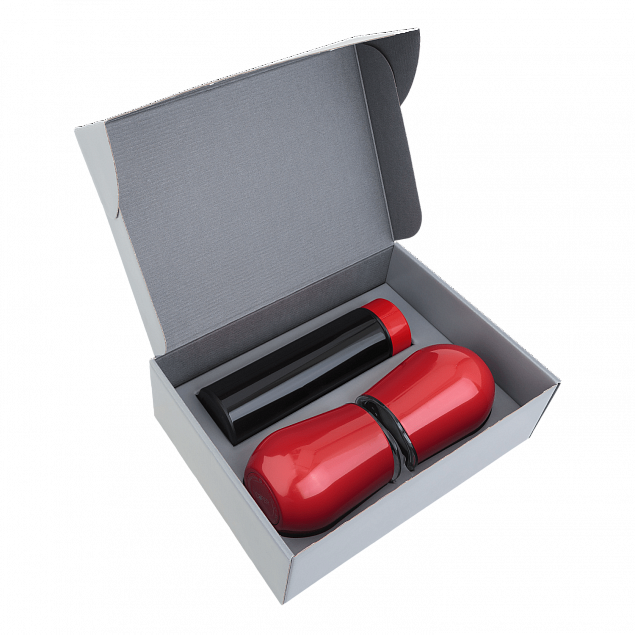 Набор Hot Box Duo C2B grey (черный с красным) с логотипом в Астрахани заказать по выгодной цене в кибермаркете AvroraStore