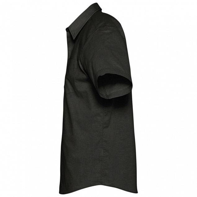 Рубашка мужская с коротким рукавом BRISBANE, черная с логотипом в Астрахани заказать по выгодной цене в кибермаркете AvroraStore