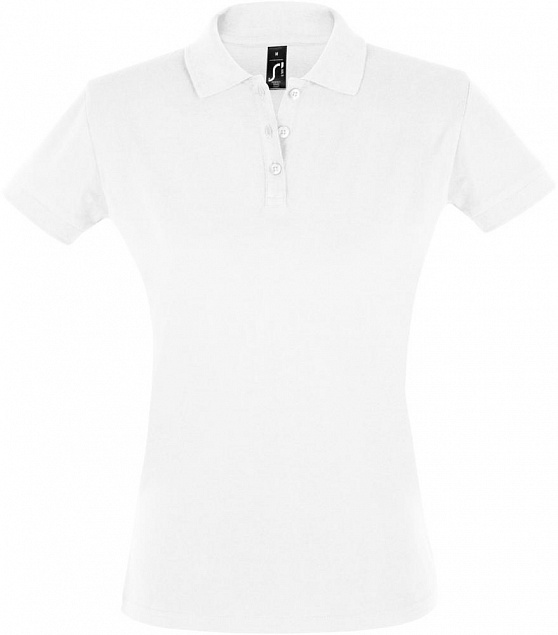 Рубашка поло женская PERFECT WOMEN 180 белая с логотипом в Астрахани заказать по выгодной цене в кибермаркете AvroraStore