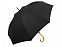Зонт-трость «Okobrella» с деревянной ручкой и куполом из переработанного пластика с логотипом в Астрахани заказать по выгодной цене в кибермаркете AvroraStore