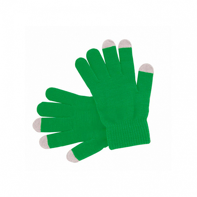 Перчатки  сенсорные ACTIUM, зелёный, акрил 100% с логотипом в Астрахани заказать по выгодной цене в кибермаркете AvroraStore