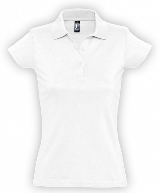 Рубашка поло женская Prescott Women 170, белая с логотипом в Астрахани заказать по выгодной цене в кибермаркете AvroraStore