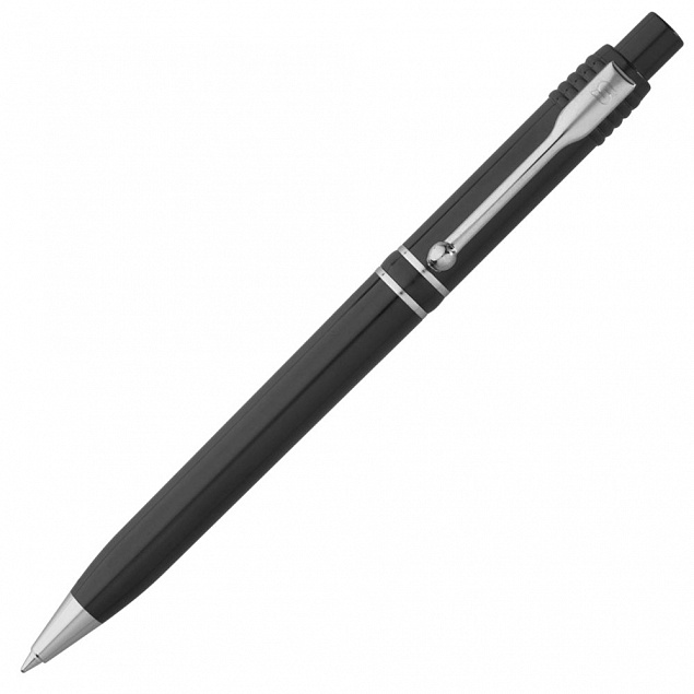 Ручка шариковая Raja Chrome, черная с логотипом в Астрахани заказать по выгодной цене в кибермаркете AvroraStore