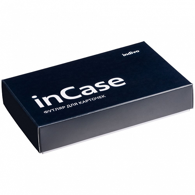 Футляр для карточек inCase, серый с синий с логотипом в Астрахани заказать по выгодной цене в кибермаркете AvroraStore