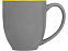 Кружка керамическая Gracy 470мл, серый/желтый с логотипом в Астрахани заказать по выгодной цене в кибермаркете AvroraStore