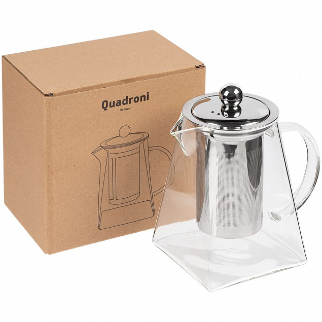 Чайник Quadroni с логотипом в Астрахани заказать по выгодной цене в кибермаркете AvroraStore