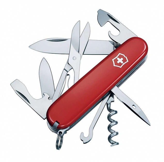 Офицерский нож CLIMBER 91, красный с логотипом в Астрахани заказать по выгодной цене в кибермаркете AvroraStore
