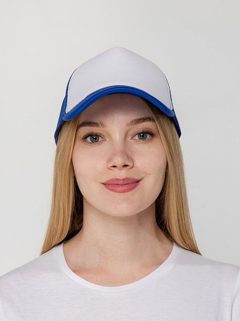 Бейсболка Sunbreaker, ярко-синяя с белым с логотипом в Астрахани заказать по выгодной цене в кибермаркете AvroraStore