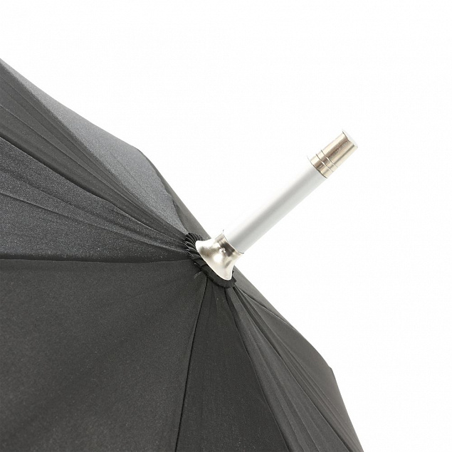 Зонт-трость Alu AC, черный с логотипом в Астрахани заказать по выгодной цене в кибермаркете AvroraStore