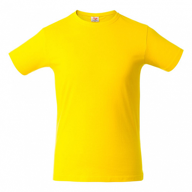Футболка мужская HEAVY, желтая с логотипом в Астрахани заказать по выгодной цене в кибермаркете AvroraStore