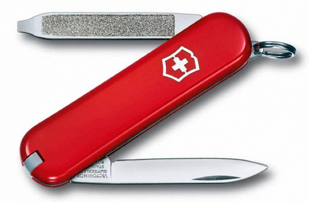 Нож-брелок Escort 58, красный с логотипом в Астрахани заказать по выгодной цене в кибермаркете AvroraStore