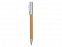 Ручка бамбуковая шариковая Saga, хром/бамбук с логотипом в Астрахани заказать по выгодной цене в кибермаркете AvroraStore