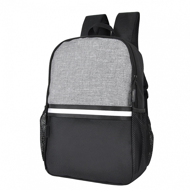 Рюкзак Cool, серый/чёрный, 43 x 30 x 13 см, 100% полиэстер  с логотипом в Астрахани заказать по выгодной цене в кибермаркете AvroraStore