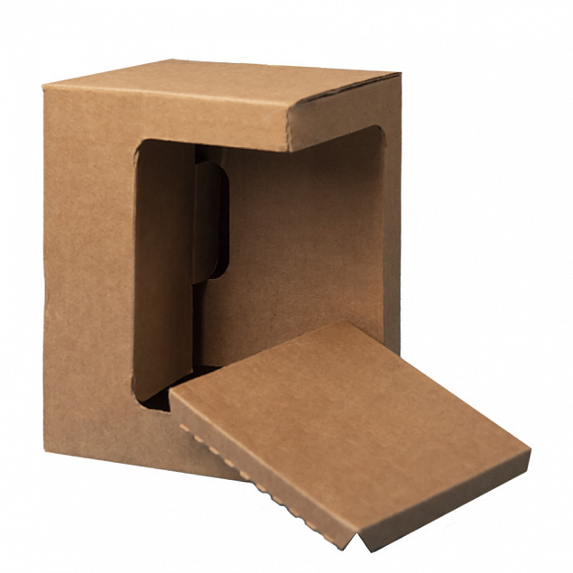 Коробка для кружки 26700, размер 11,9х8,6х15,2 см, микрогофрокартон, коричневый с логотипом в Астрахани заказать по выгодной цене в кибермаркете AvroraStore
