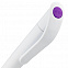Ручка шариковая Grip, белая с фиолетовым с логотипом в Астрахани заказать по выгодной цене в кибермаркете AvroraStore