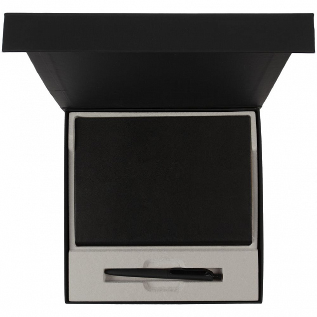 Коробка Memoria под ежедневник и ручку, черная с логотипом в Астрахани заказать по выгодной цене в кибермаркете AvroraStore
